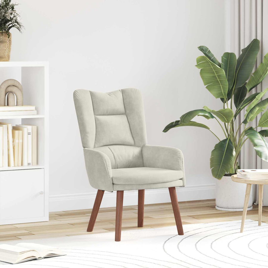 Fauteuil 63 X 67 X 94 Cm Fluweel Crème