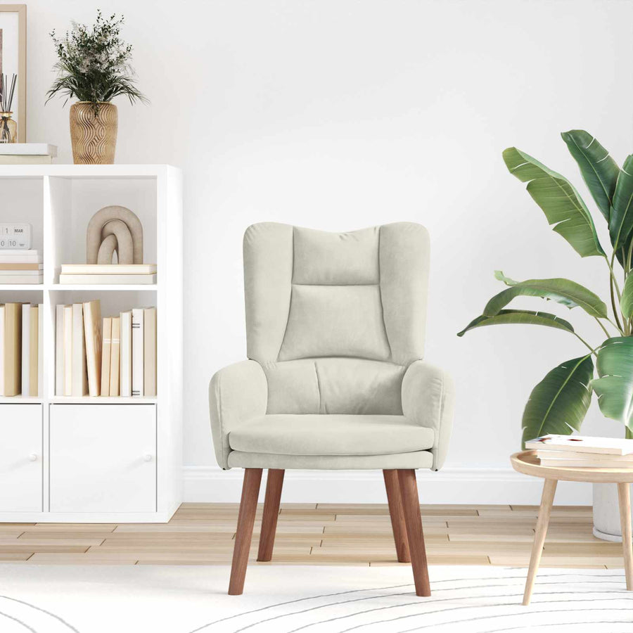 Fauteuil 63 X 67 X 94 Cm Fluweel Crème