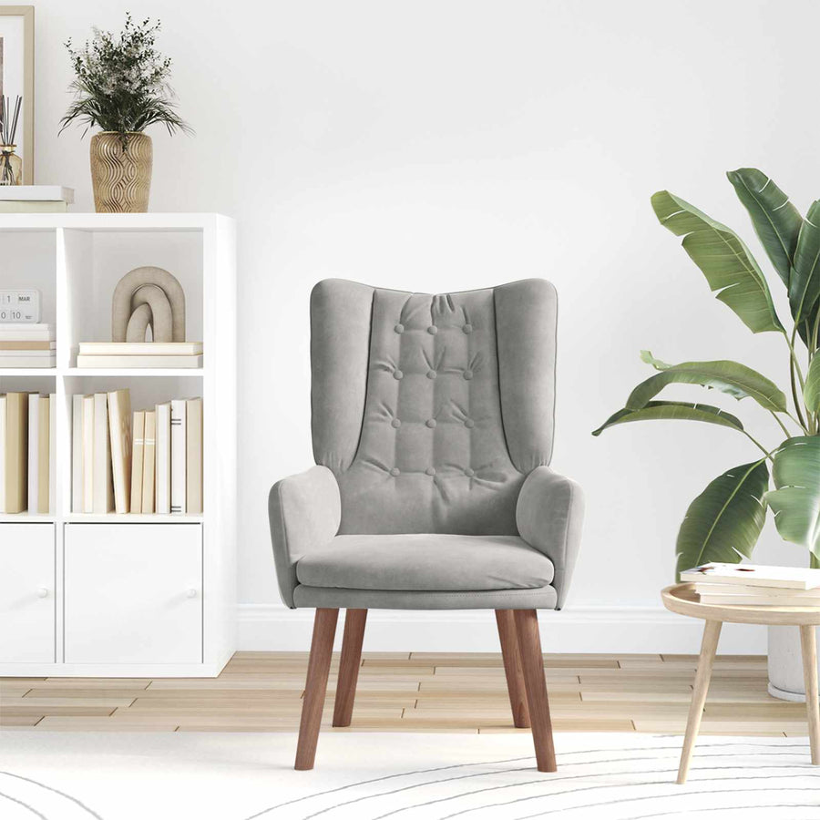 Fauteuil Lichtgrijs 63 x 67 x 94 cm Fluweel