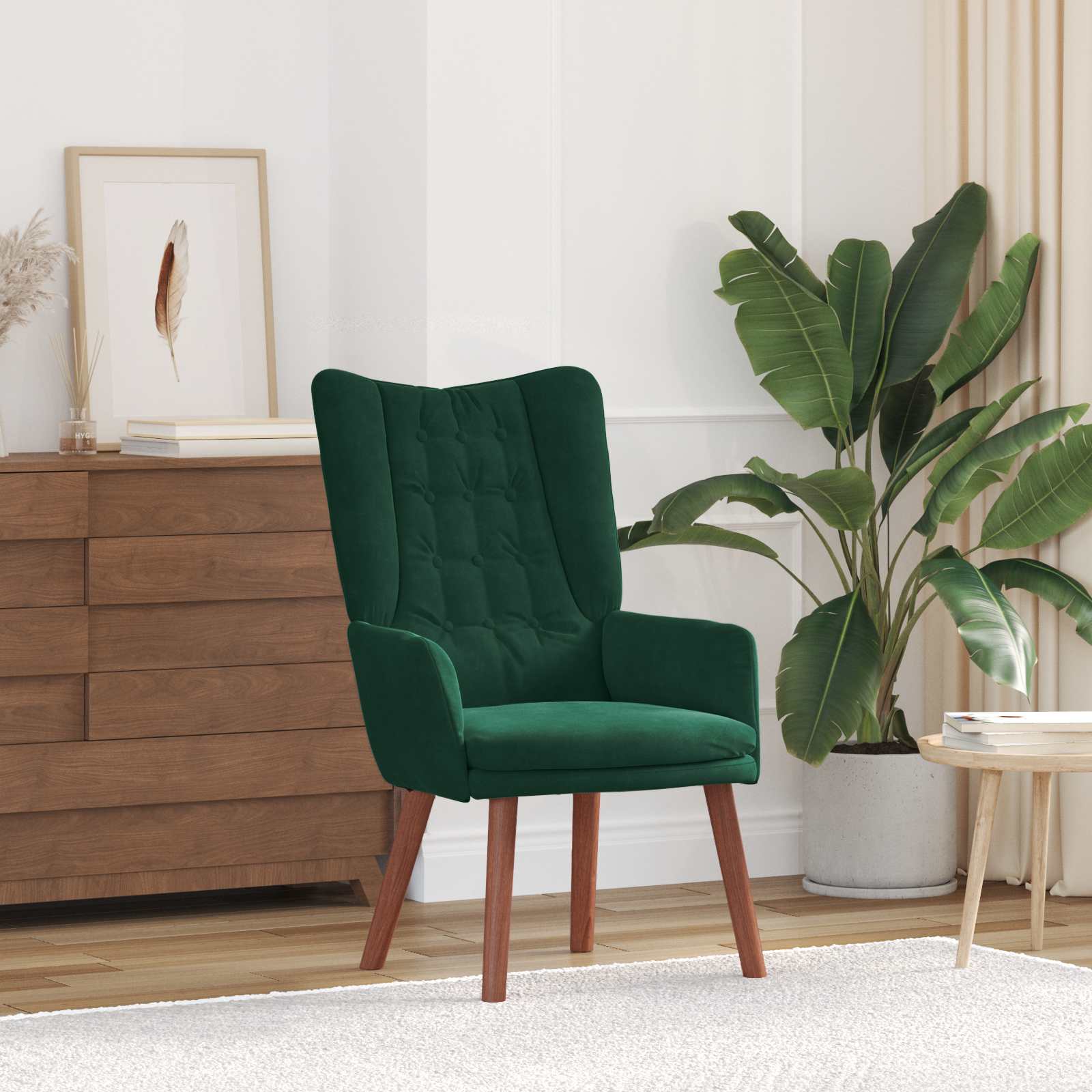 Fauteuil Donkergroen 63 x 67 x 94 cm Fluweel