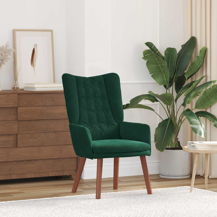 Fauteuil Donkergroen 63 x 67 x 94 cm Fluweel