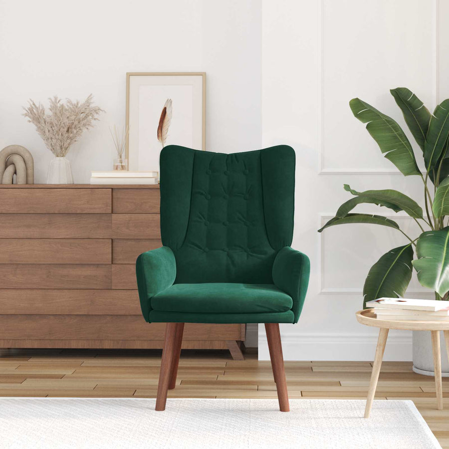 Fauteuil Donkergroen 63 x 67 x 94 cm Fluweel