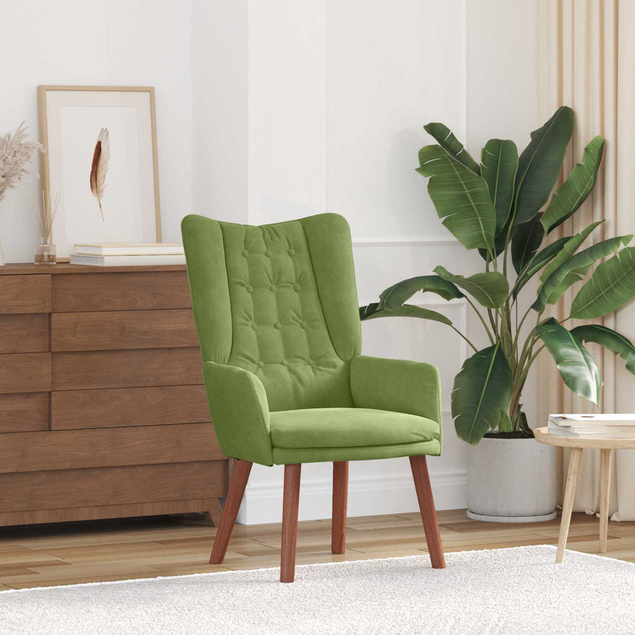 Fauteuil 63 X 67 X 94 Cm Fluweel Lichtgroen