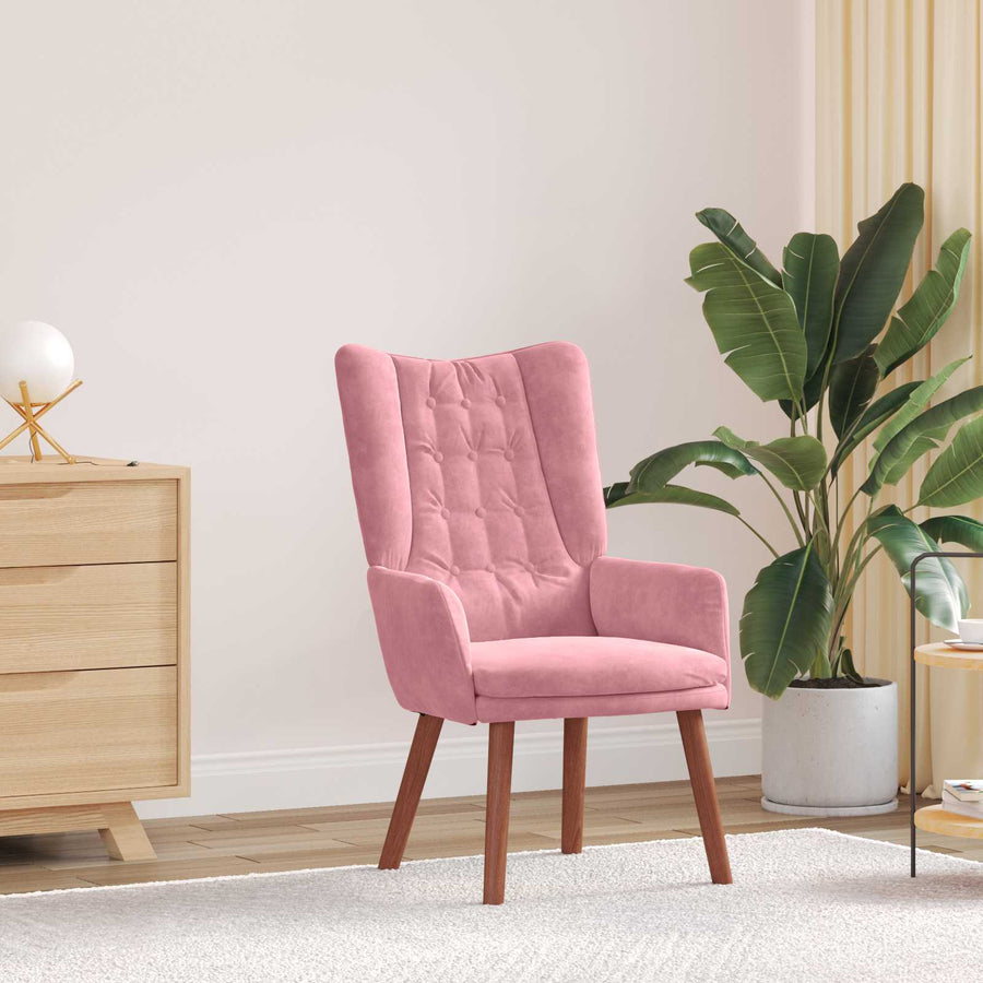 Fauteuil Roze 63 X 67 X 94 Cm Fluweel