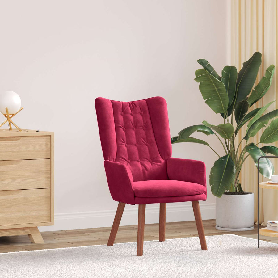 Fauteuil Wijnrood 63 X 67 X 94 Cm Fluweel
