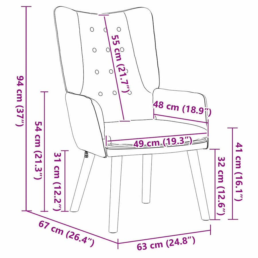 Fauteuil 63 X 67 X 94 Cm Fluweel Geel