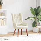 Ontspanningsstoel fluweel crème 63x67x94 cm