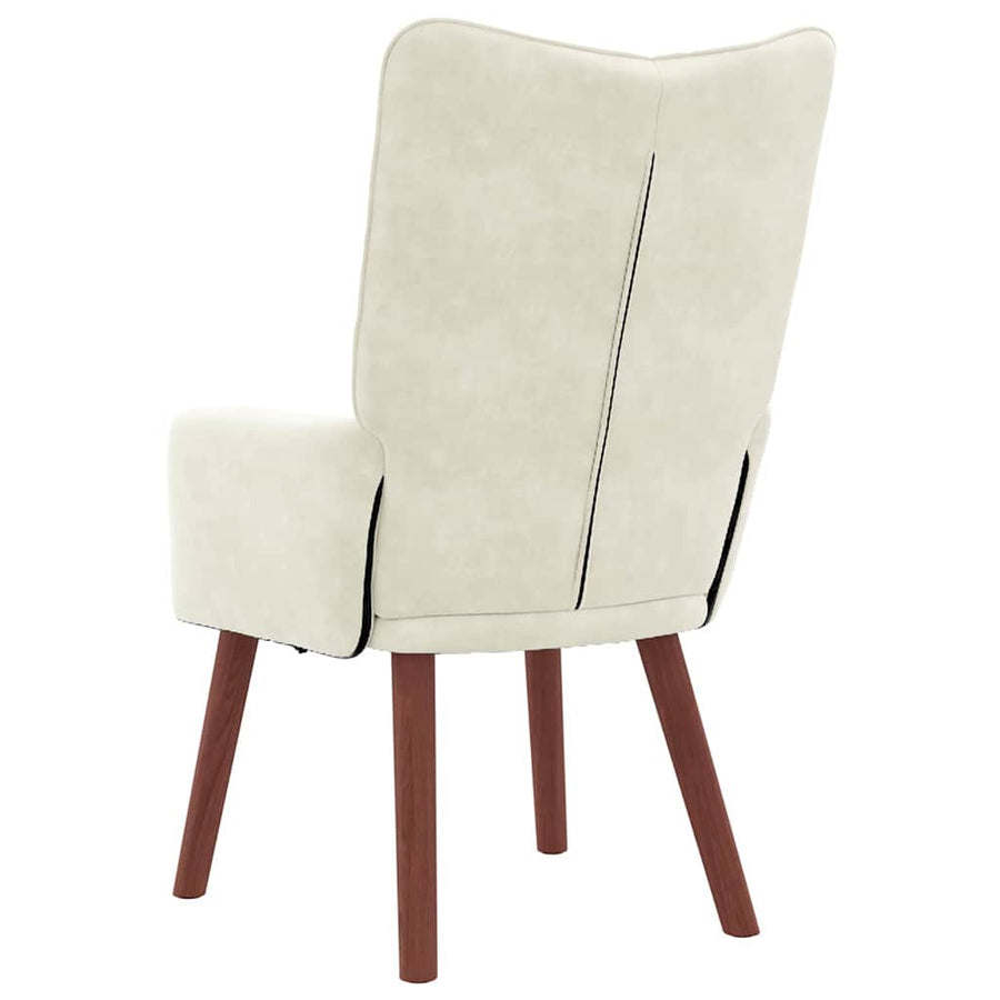Ontspanningsstoel 63 X 67 X 94 Cm Fluweel Crème