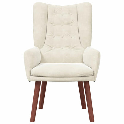 Ontspanningsstoel 63 X 67 X 94 Cm Fluweel Crème