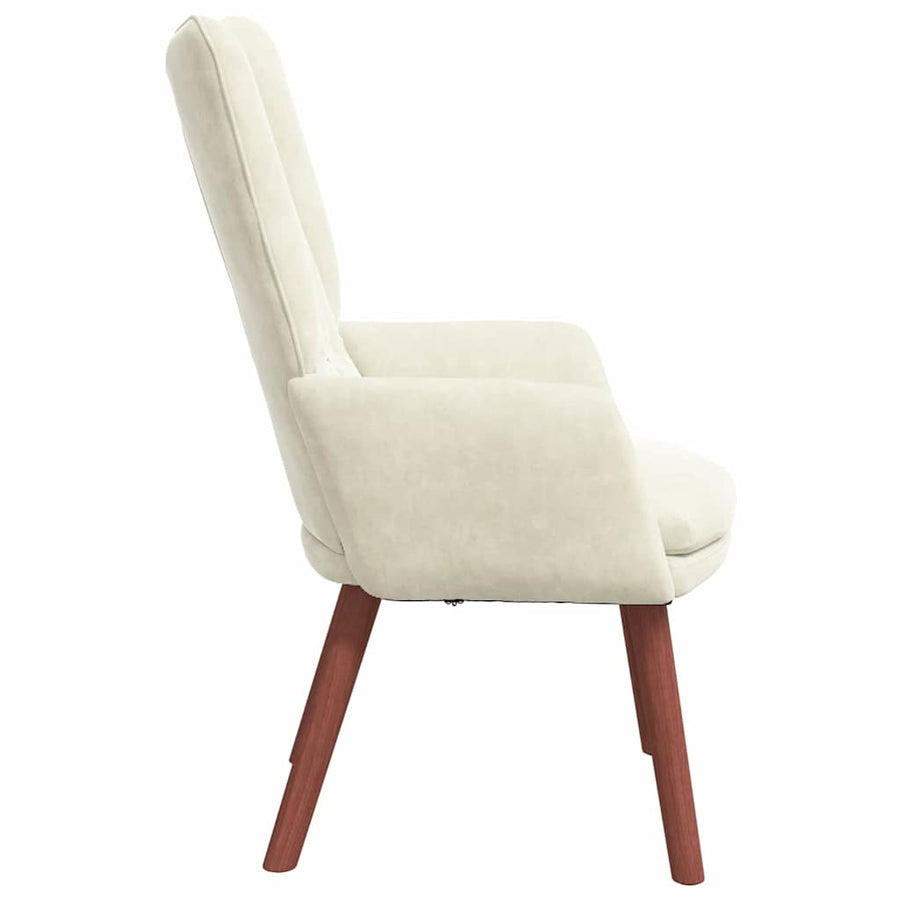 Ontspanningsstoel 63 X 67 X 94 Cm Fluweel Crème