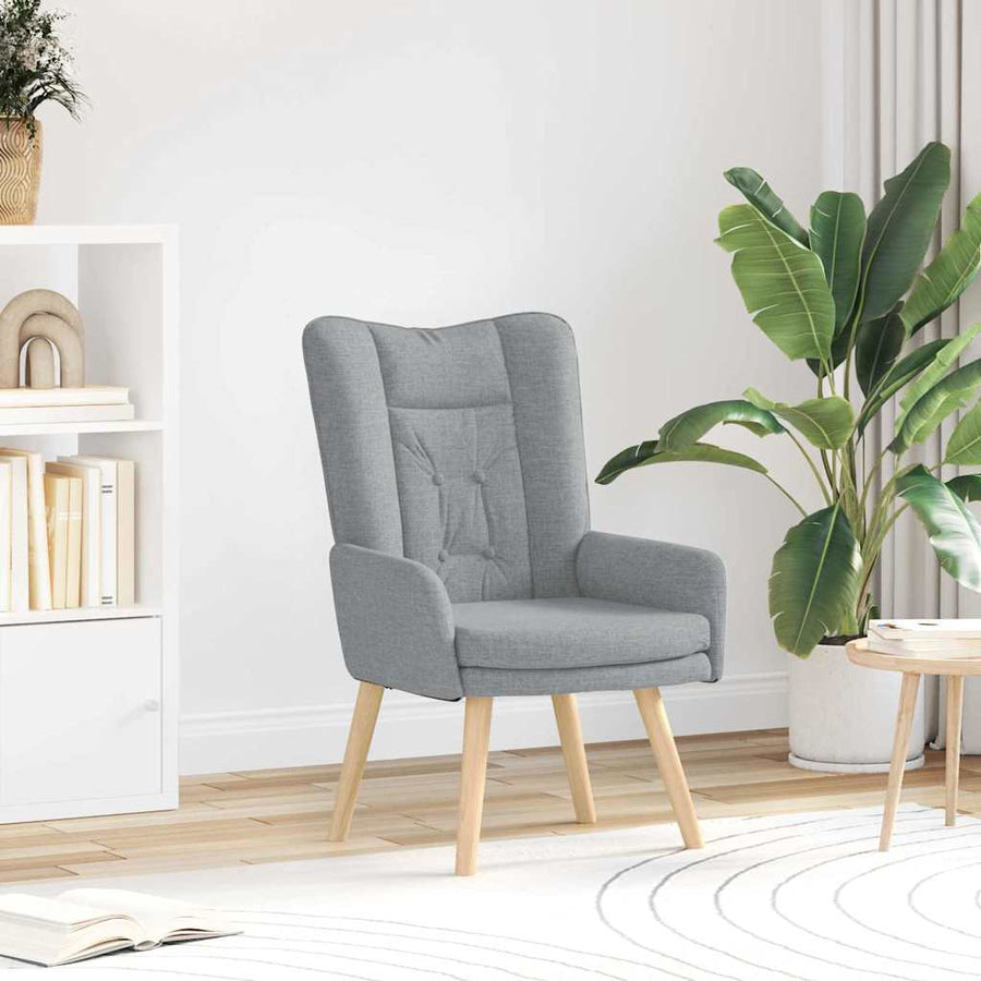 Fauteuil Lichtgrijs 63 x 67 x 94 cm Stof en multiplex