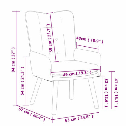 Fauteuil Lichtgrijs 63 x 67 x 94 cm Stof en multiplex
