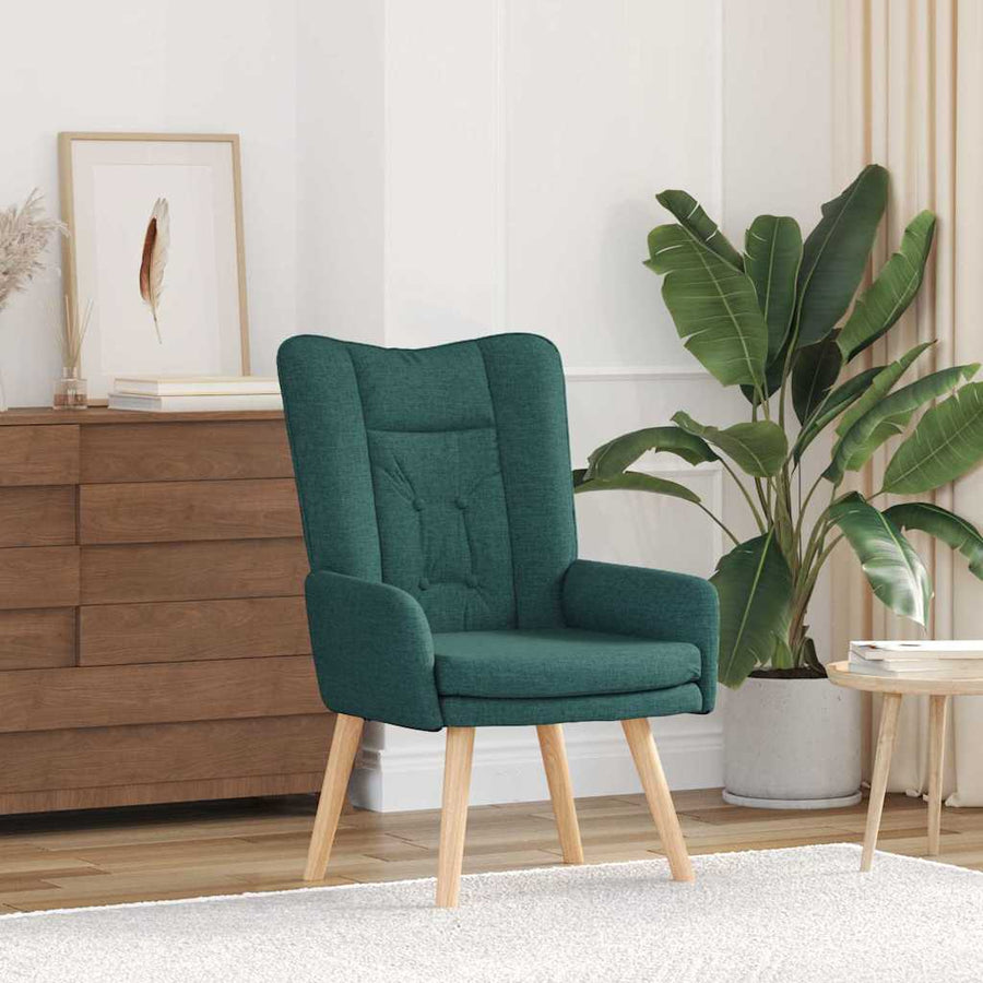 Fauteuil Donkergroen 63 x 67 x 94 cm Stof en multiplex