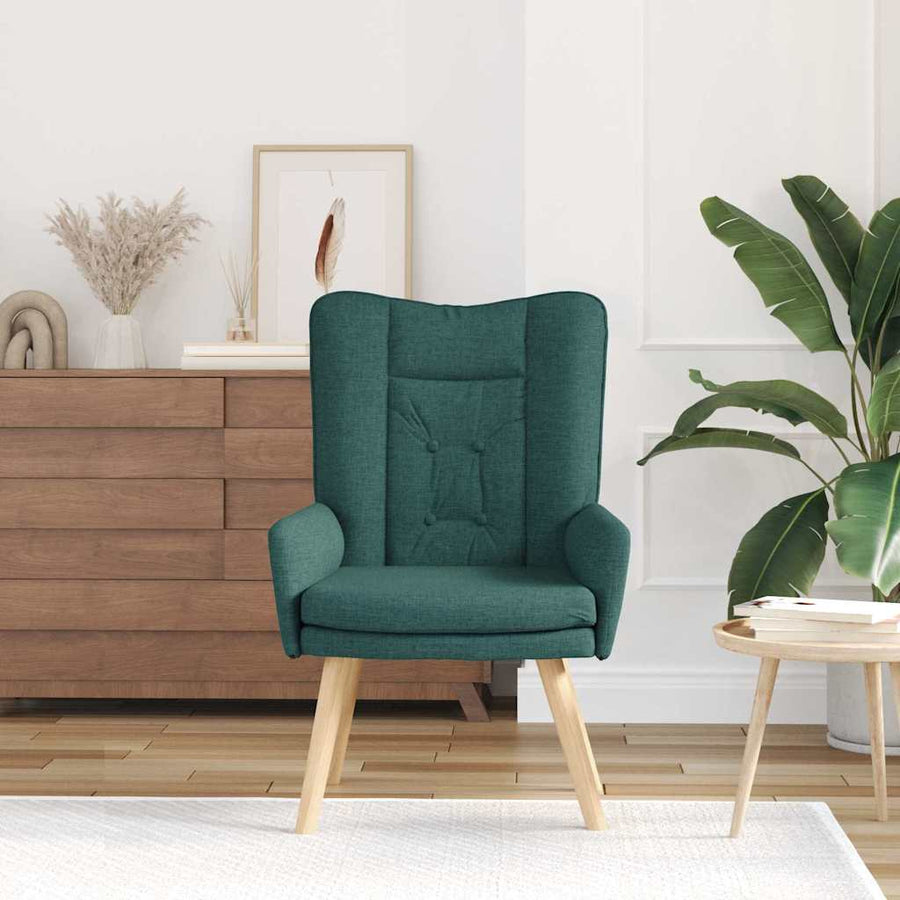 Fauteuil Donkergroen 63 x 67 x 94 cm Stof en multiplex
