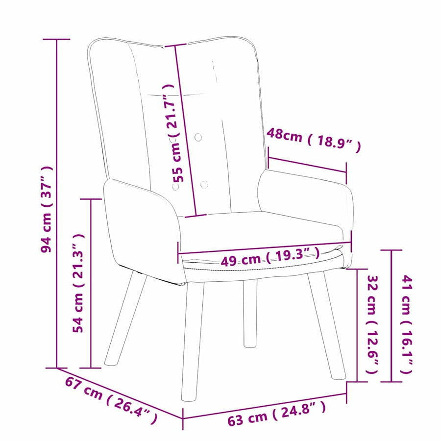 Fauteuil Donkergroen 63 x 67 x 94 cm Stof en multiplex