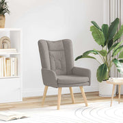 Fauteuil taupe 63x67x94 cm stof rubberwood