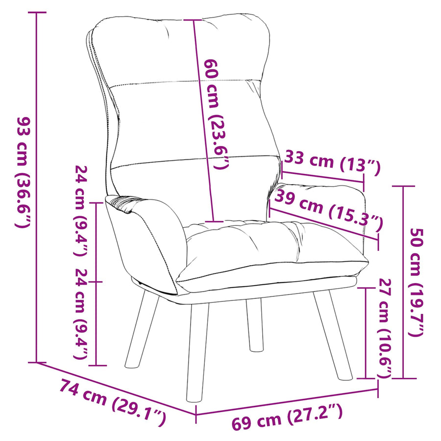 Fauteuil Blauw 69 x 74 x 93 cm Fluweel