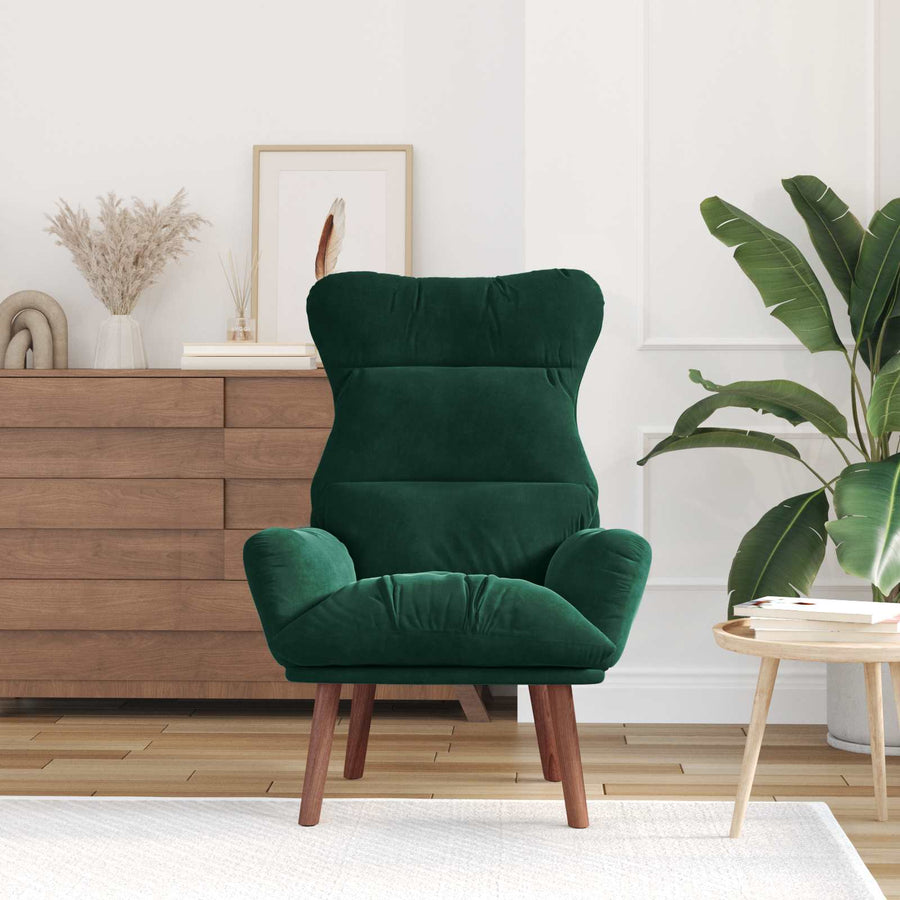 Fauteuil Donkergroen 69 x 74 x 93 cm Fluweel