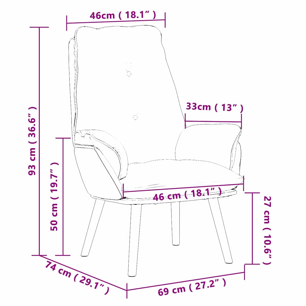 Fauteuil Donkergroen 69 x 74 x 93 cm Stof en multiplex