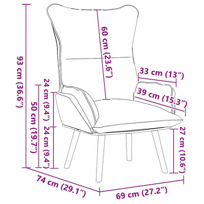 Fauteuil Wijnrood 69 x 74 x 93 cm Kunstleer