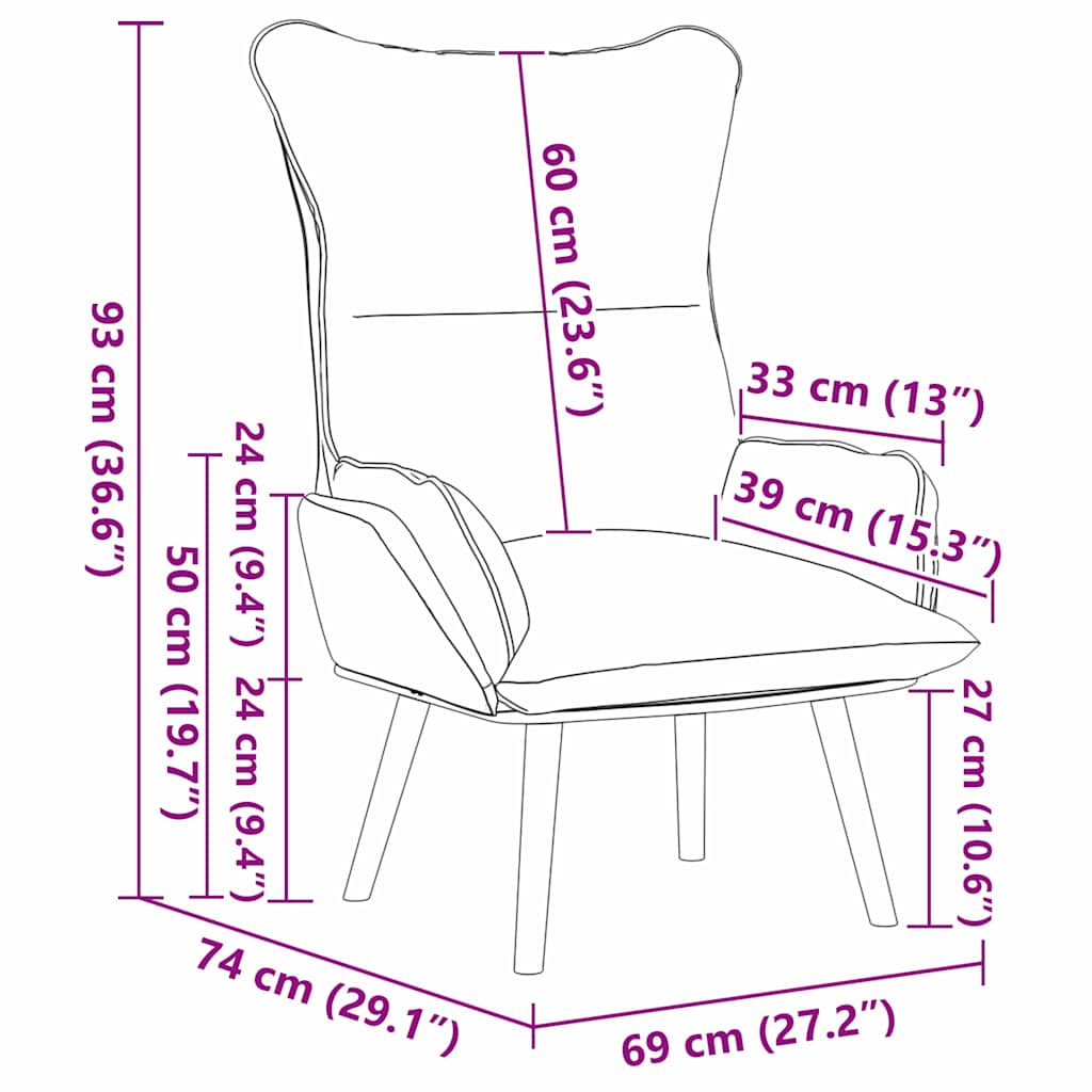 Fauteuil Donkergroen 69 x 74 x 93 cm Stof en multiplex
