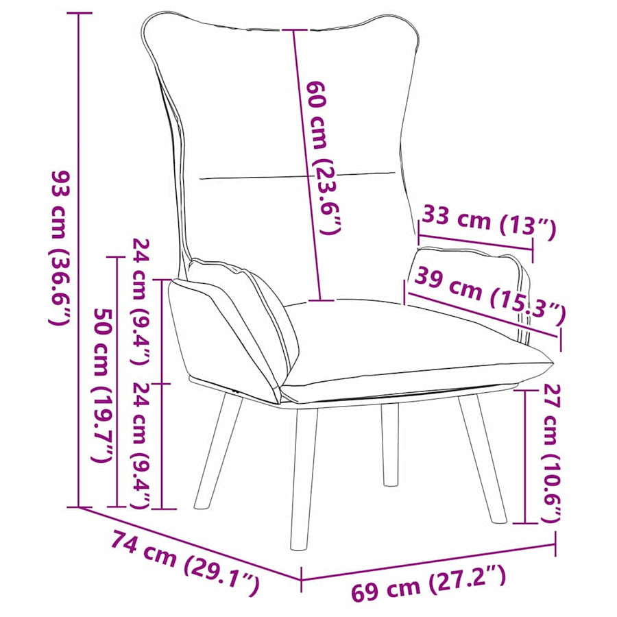 Fauteuil Crème 69 x 74 x 93 cm Stof en multiplex