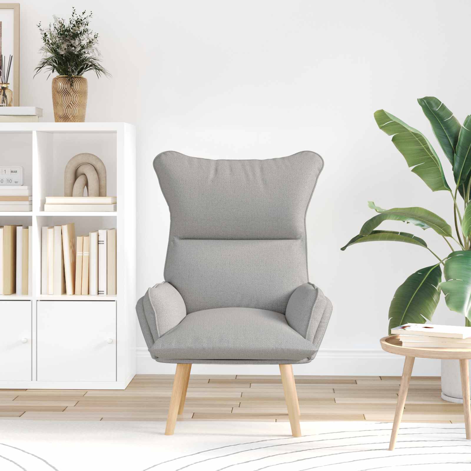 Fauteuil Wolkengrijs 69 x 74 x 93 cm Stof en multiplex