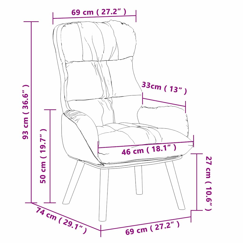 Fauteuil 69 X 74 X 93 Cm Kunstleer Rood