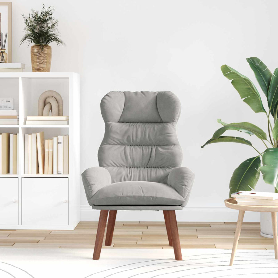 Fauteuil Lichtgrijs 69 x 74 x 93 cm Fluweel