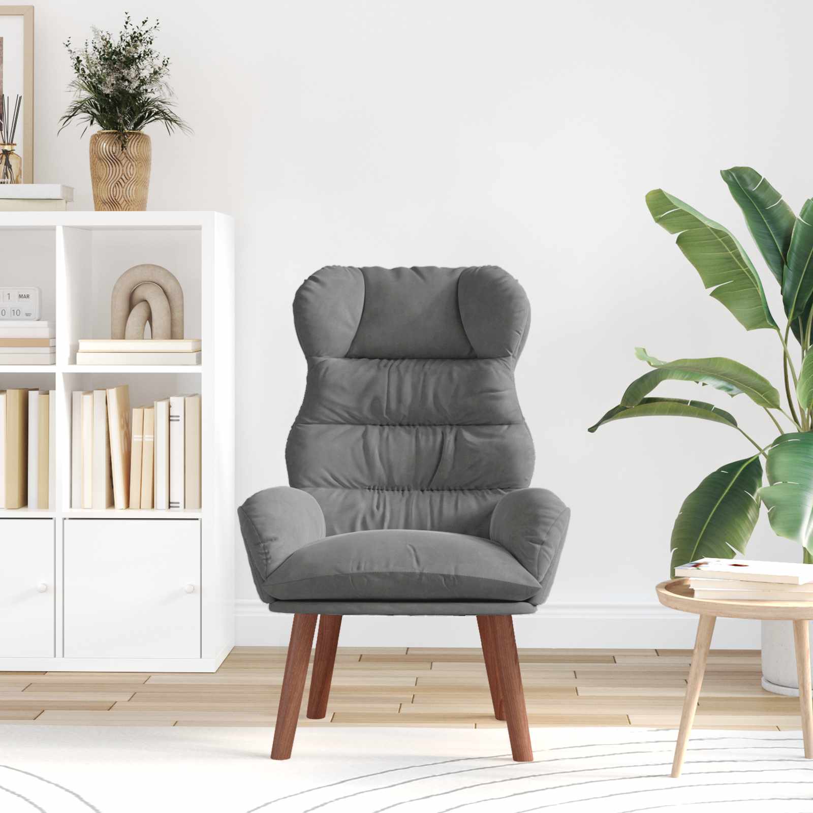 Fauteuil Donkergrijs 69 x 74 x 93 cm Fluweel