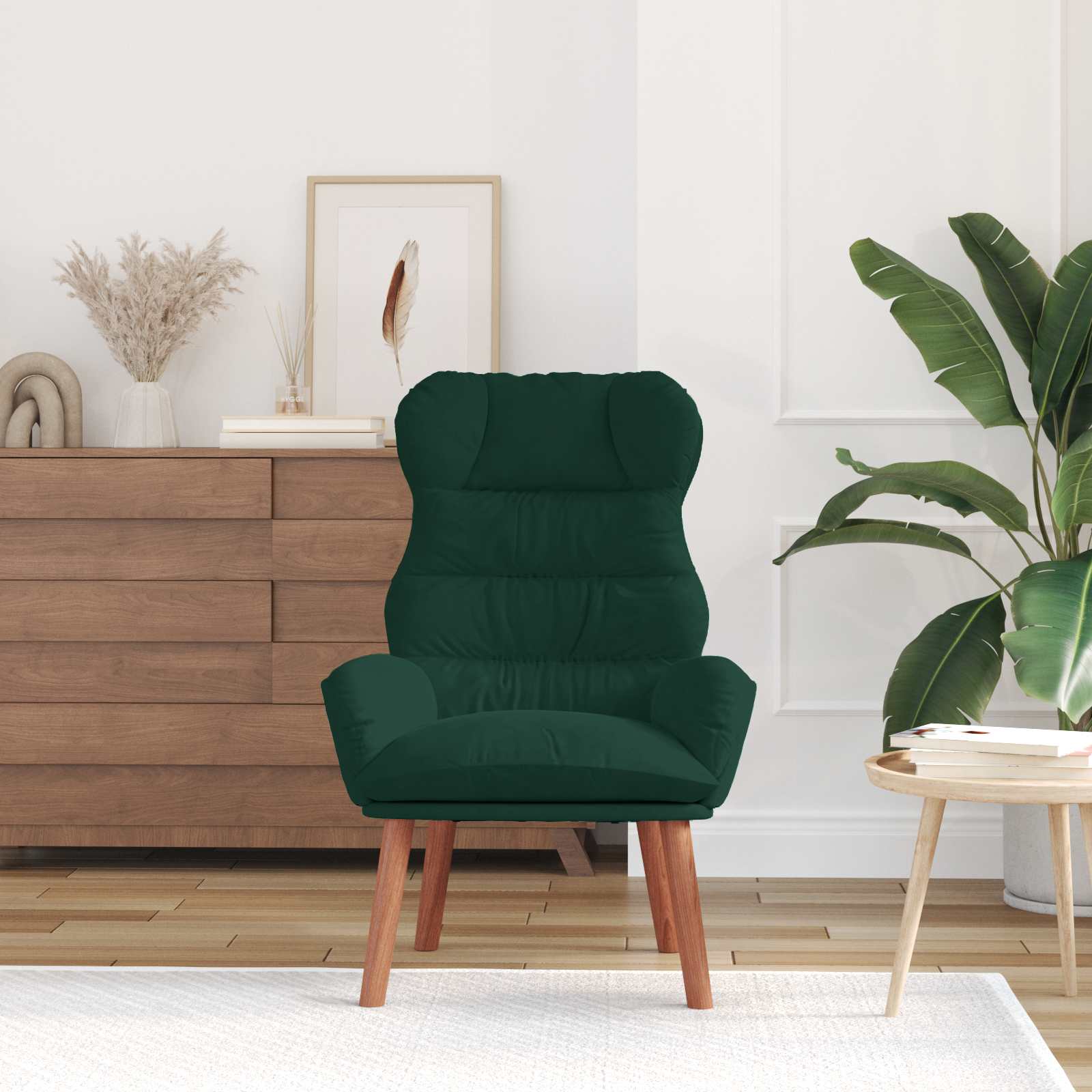 Fauteuil Donkergroen 69 x 74 x 93 cm Fluweel