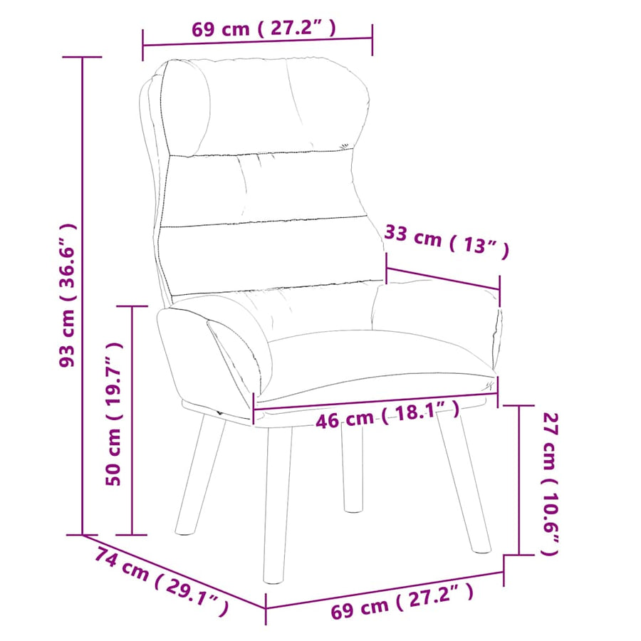 Fauteuil Turquoise 69 x 74 x 93 cm Fluweel