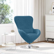 Eivormige stoel blauw fluweel 63x73x90 cm
