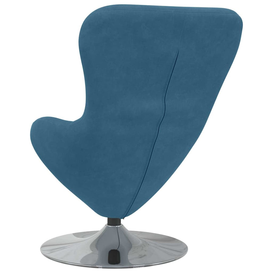 Eivormige stoel Blauw Fluweel