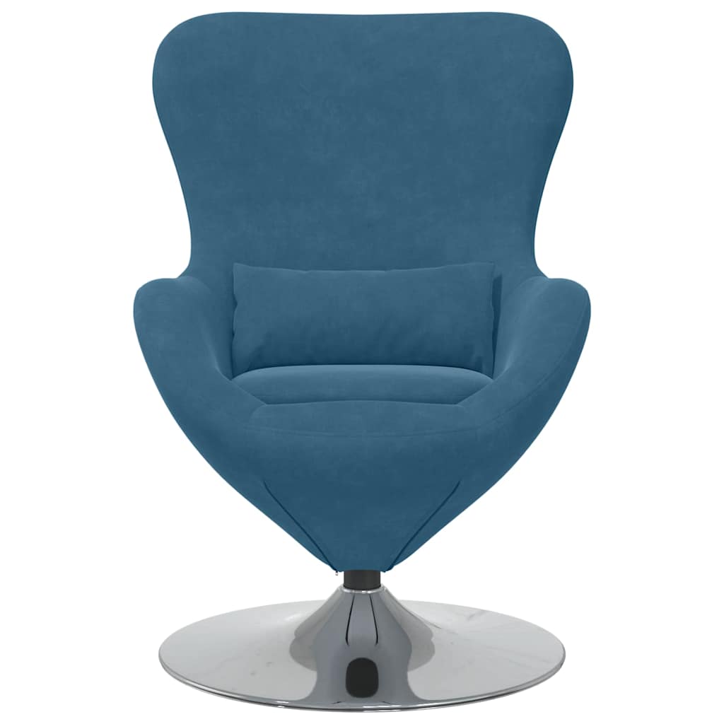 Eivormige stoel Blauw Fluweel