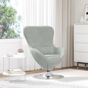 Fauteuil eivormig lichtgrijs fluweel 63x73x90 cm