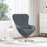 Eivormige stoel donkergrijs fluweel 63x73x90 cm