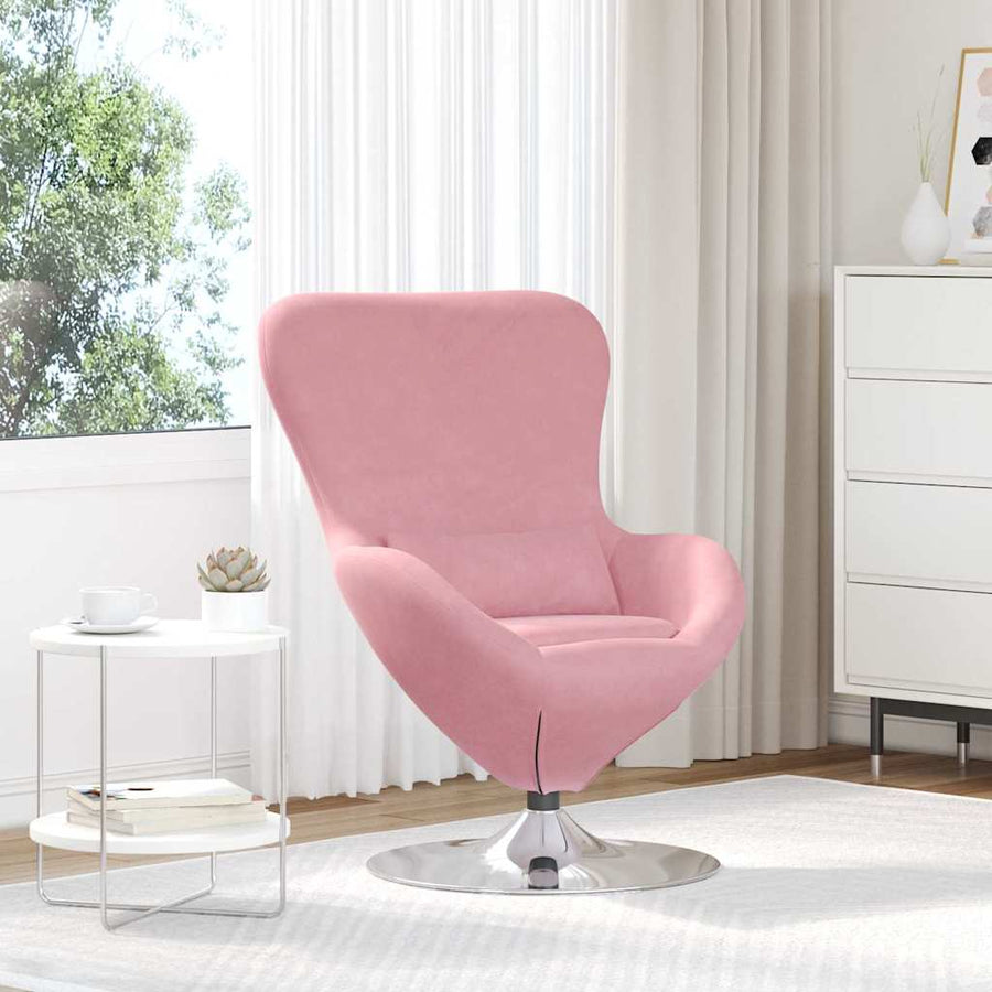Eivormige stoel Roze Fluweel