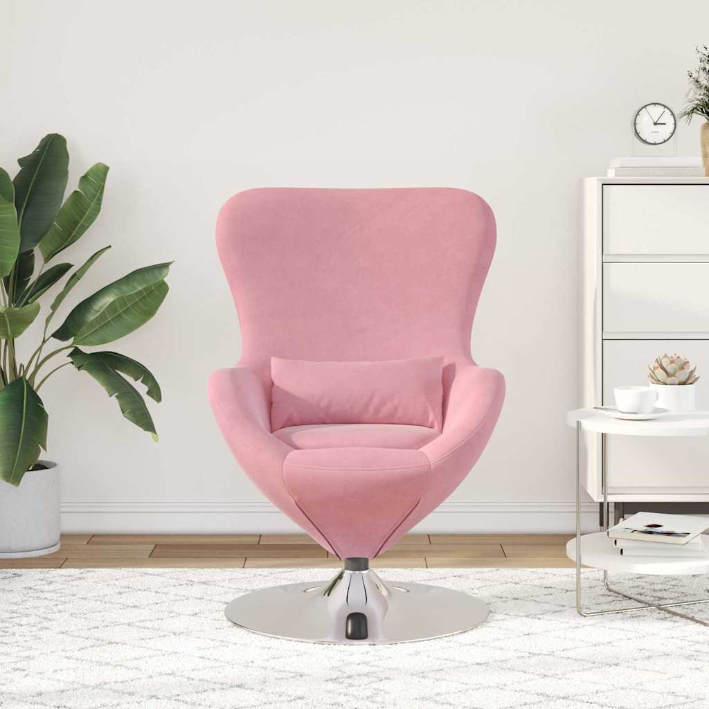 Eivormige stoel Roze Fluweel