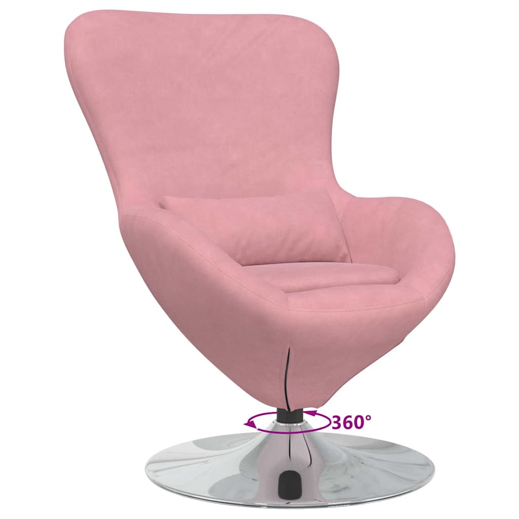 Eivormige stoel Roze Fluweel