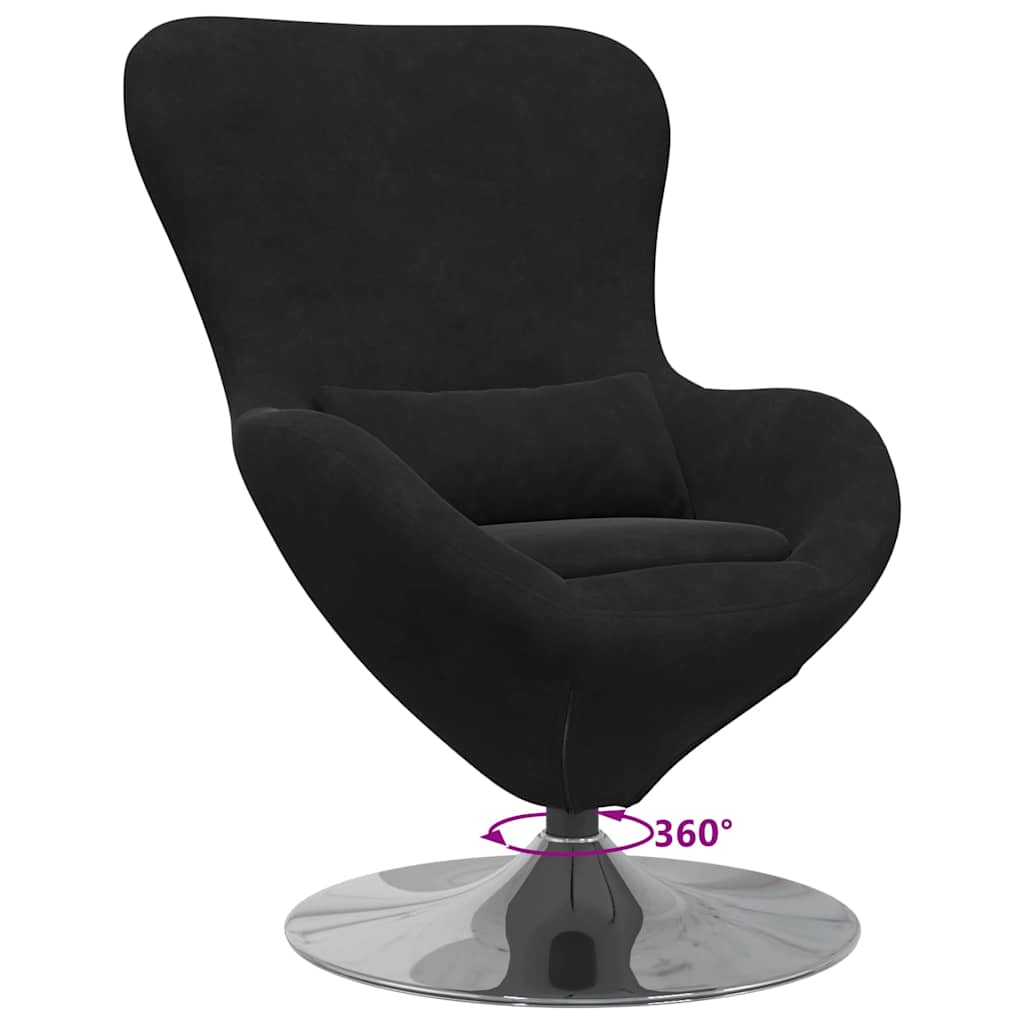 Eivormige stoel Zwart Fluweel