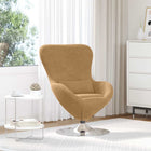 Fauteuil eivormig bruin fluweel 63x73x90 cm