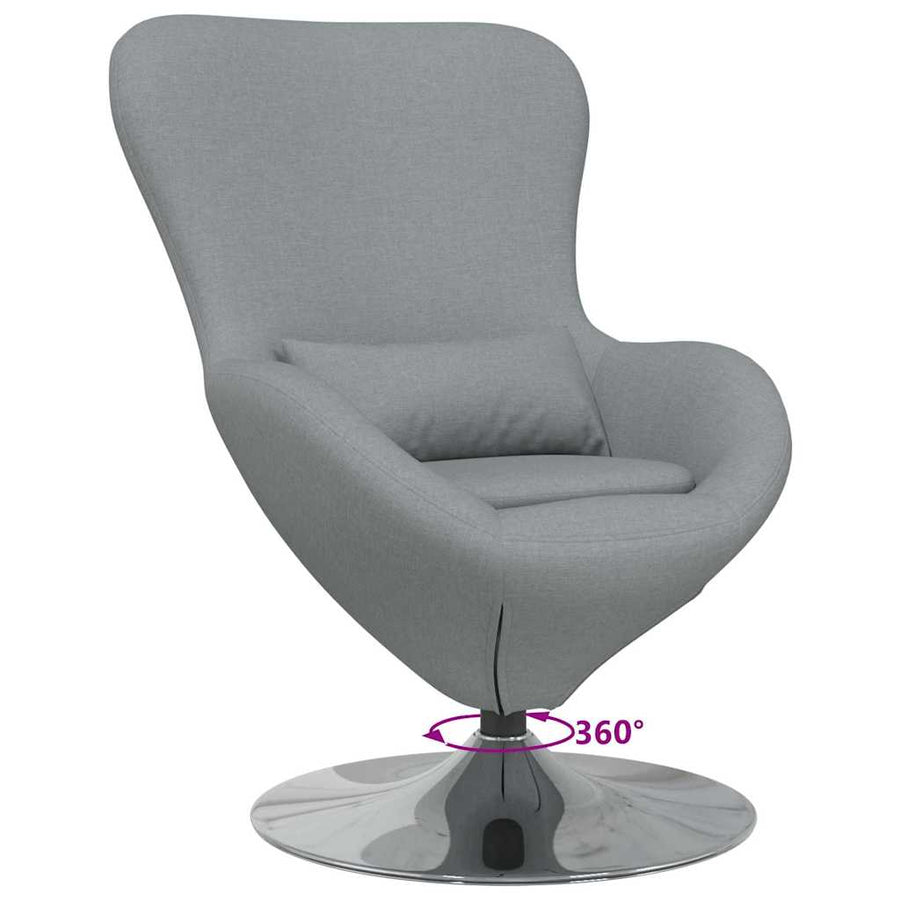 Eivormige stoel Lichtgrijs 63 x 73 x 90 cm Stof
