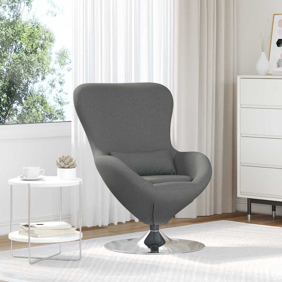 Eivormige stoel Donkergrijs 63 x 73 x 90 cm Stof