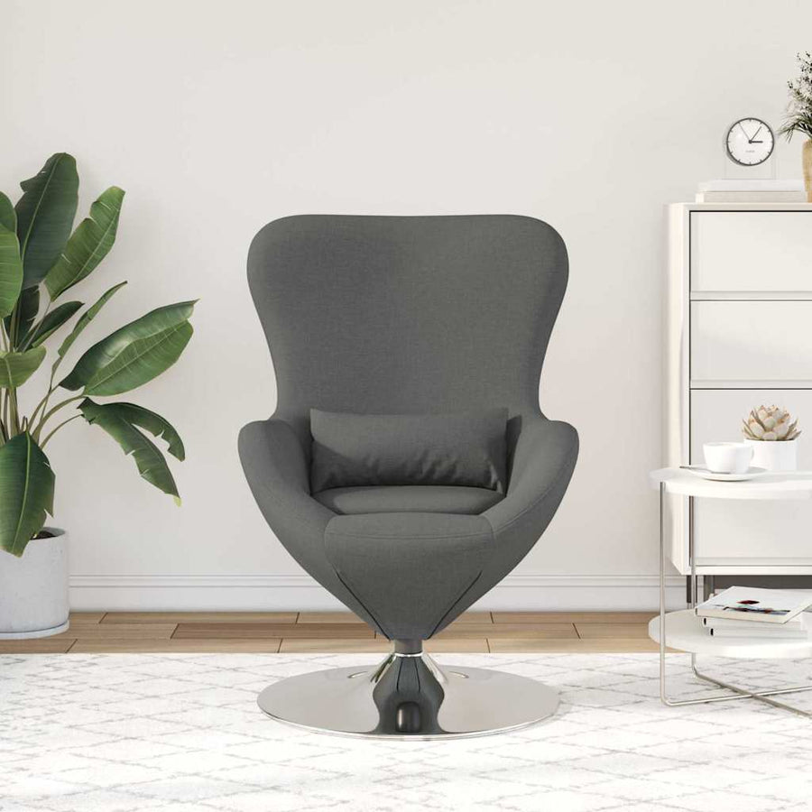 Eivormige stoel Donkergrijs 63 x 73 x 90 cm Stof