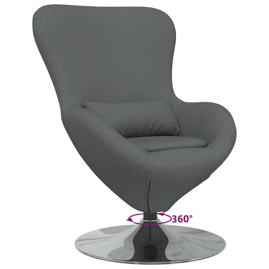 Eivormige stoel Donkergrijs 63 x 73 x 90 cm Stof