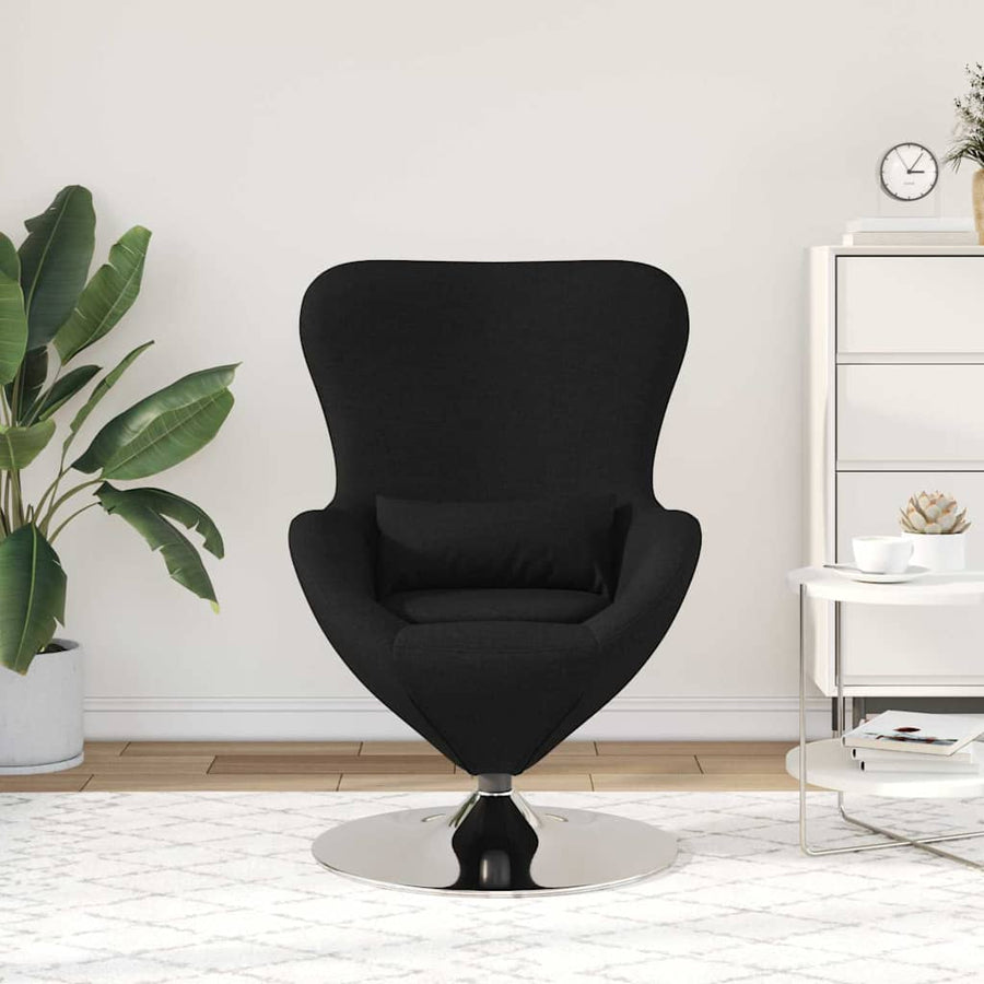 Eivormige stoel Zwart 63 x 73 x 90 cm Stof