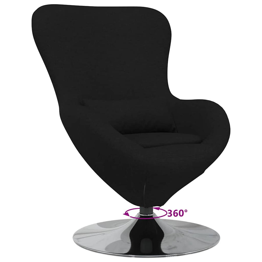 Eivormige stoel Zwart 63 x 73 x 90 cm Stof