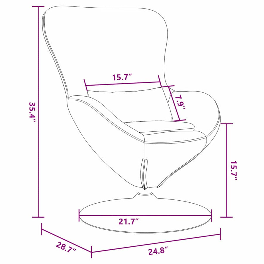 Eivormige stoel Zwart 63 x 73 x 90 cm Stof
