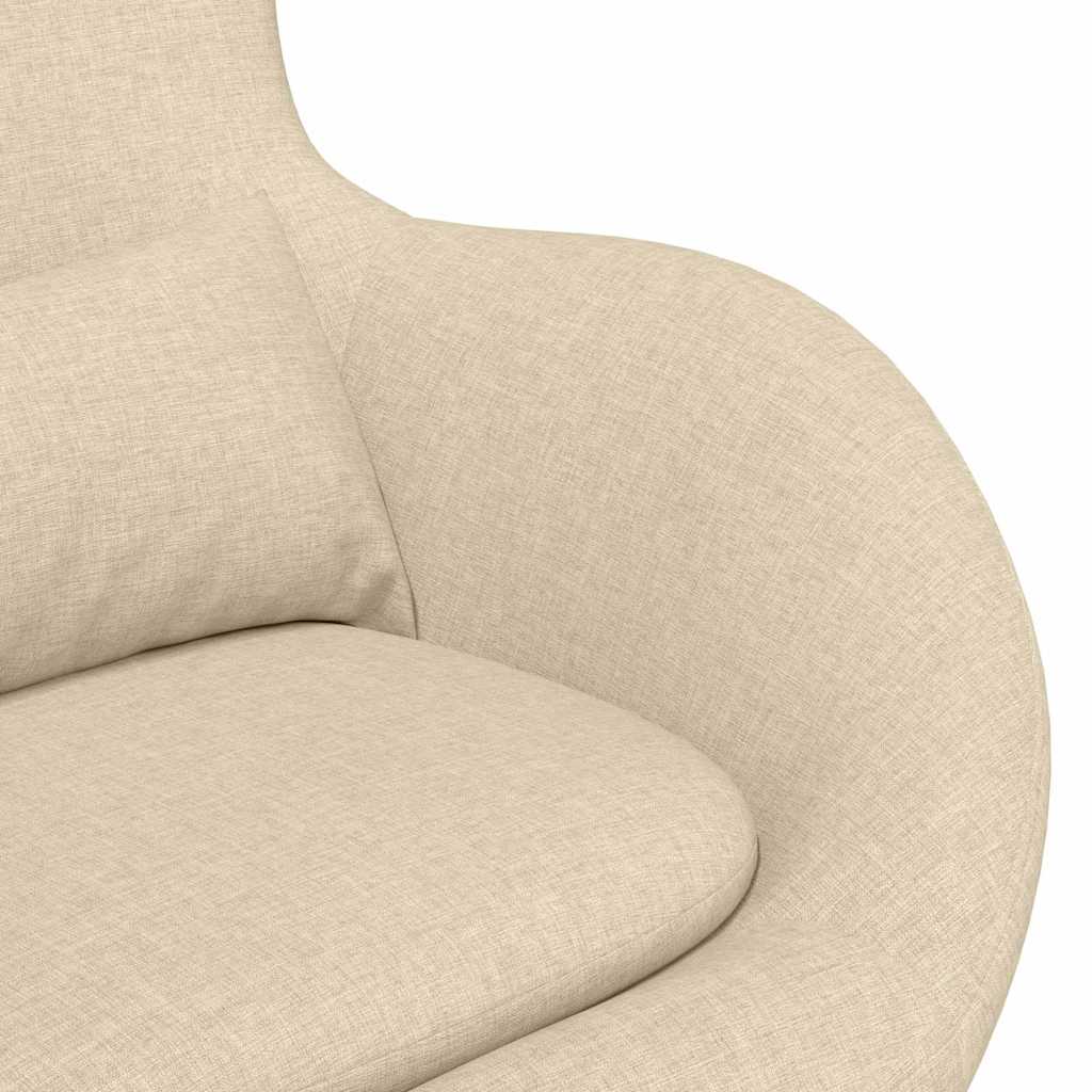 Eivormige Stoel 63 X 73 X 90 Cm Stof Crème